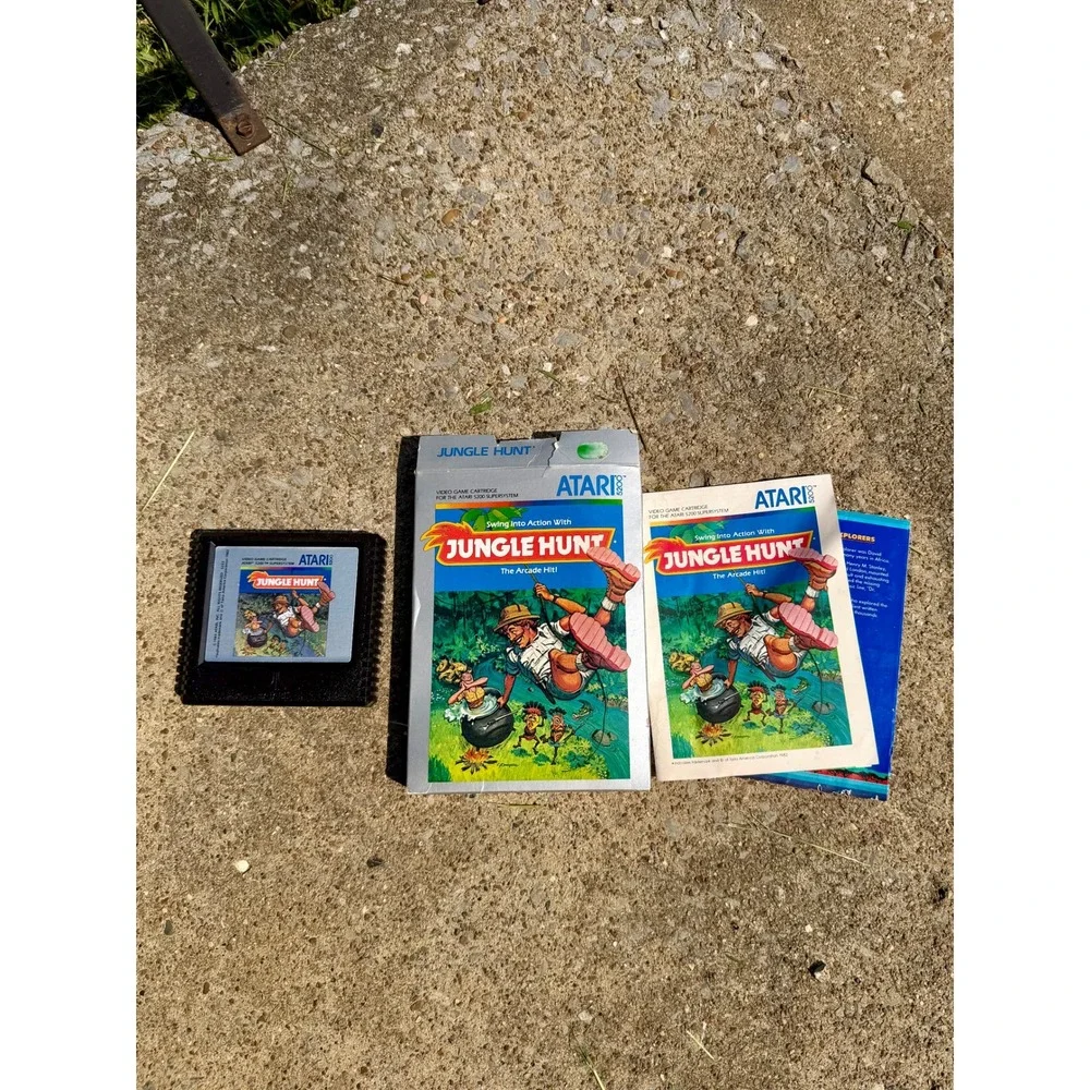 Atari 5200 Jungle Hunt Game Cartridge CIB Box Manual Model 5222 Retro Arcade